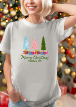Colorful Trio Christmas Trees Shirt - Matthew 21:1