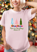 Colorful Trio Christmas Trees Shirt - Matthew 21:1
