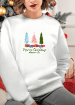 Colorful Trio Christmas Trees Sweatshirt - Matthew 21:1
